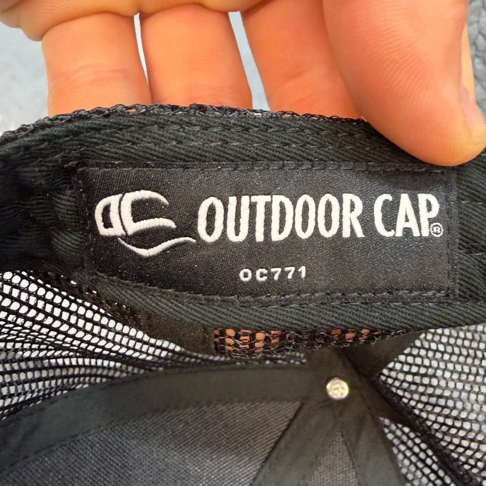 Outdoor Cap OC771 3 Rivers Fly & Tackle Wasilla Alaska Trucker Hat Black Mesh